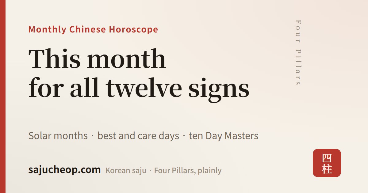 October 2026 — the Dog month, all 12 signs